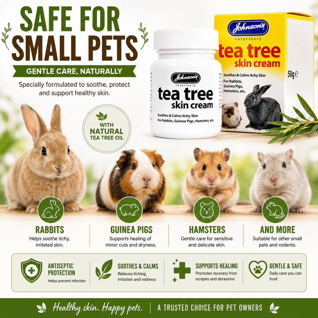 Johnsons Tea Tree Skin Cream Small Animal Rabbit Guinea Pig