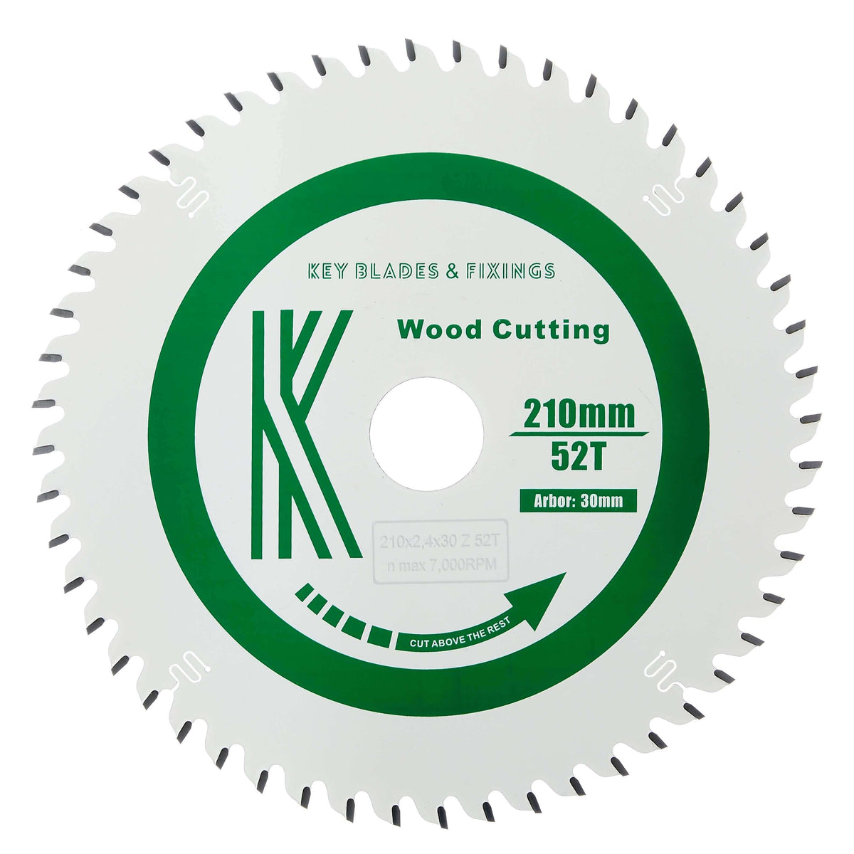 Circular Saw Blades 210mm x 30mm x 2.4mm 52 Tooth Track - 2402