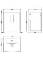 Hudson Reed Juno Wall Hung Vanity Unit with White Basin, Modern Sink Cabinet, Soft Close Doors, Compact Bathroom Storage, Vanity Unit in Bathroom in Midnight Blue, 500mm