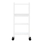 Dara 4 Tier White Trolley with Basket