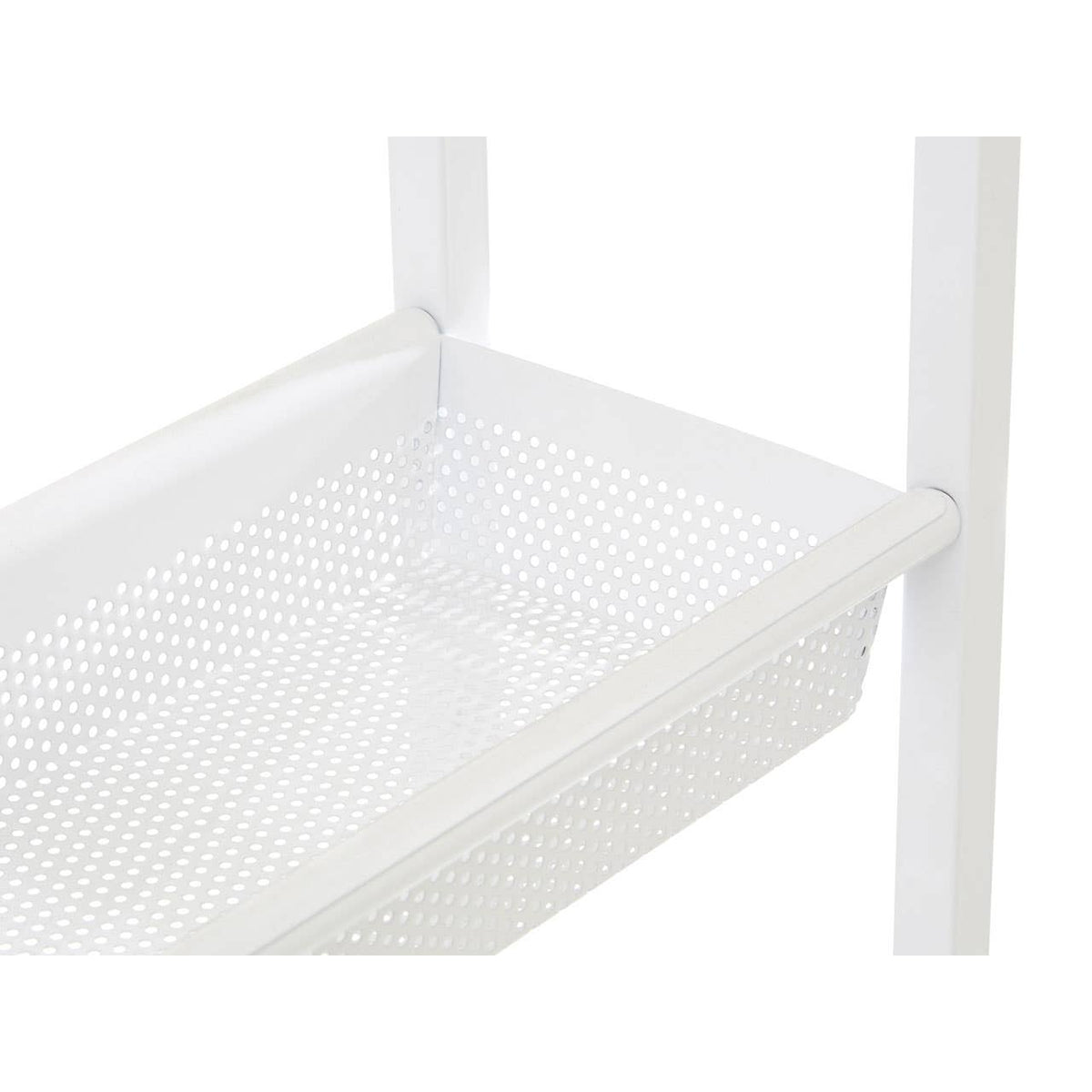 Dara 4 Tier White Trolley with Basket