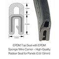 TSEC2406 EPDM Top Seal – Rubber Edge Trim with Sponge Seal & Wire Carrier (0.8-1.5mm Panel Thickness)