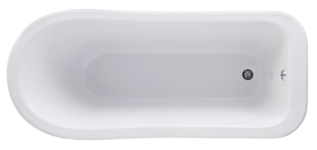 Old London Brockley Freestanding Bath Tub with Pride Leg Set, Durable Single Ended Traditional Bathroom Style in White, 1700mm
