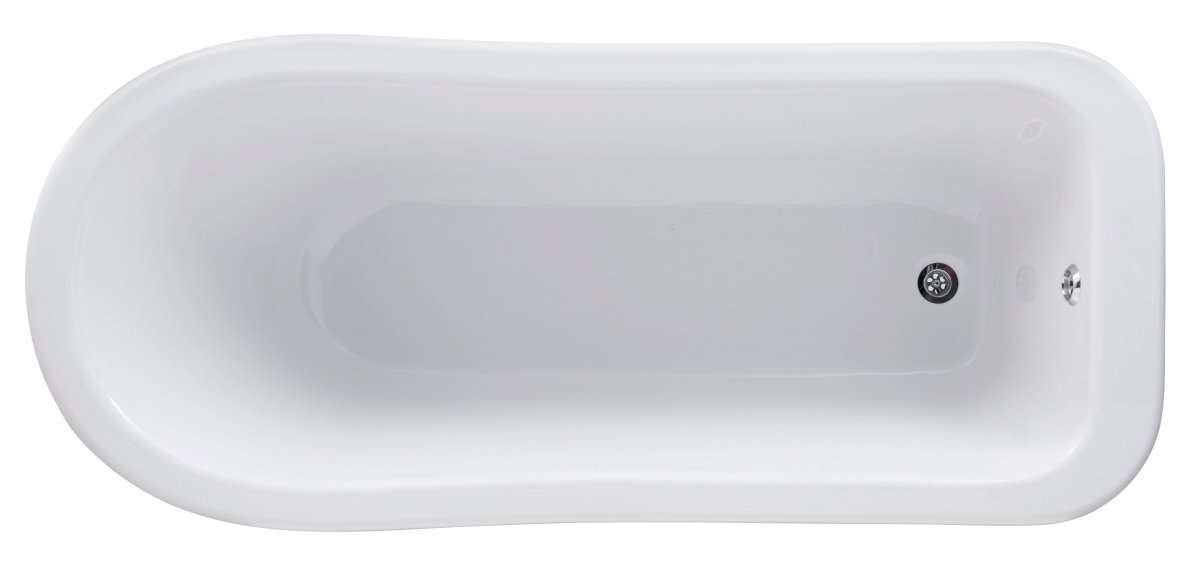 Old London Brockley Freestanding Bath Tub with Pride Leg Set, Durable Single Ended Traditional Bathroom Style in White, 1700mm