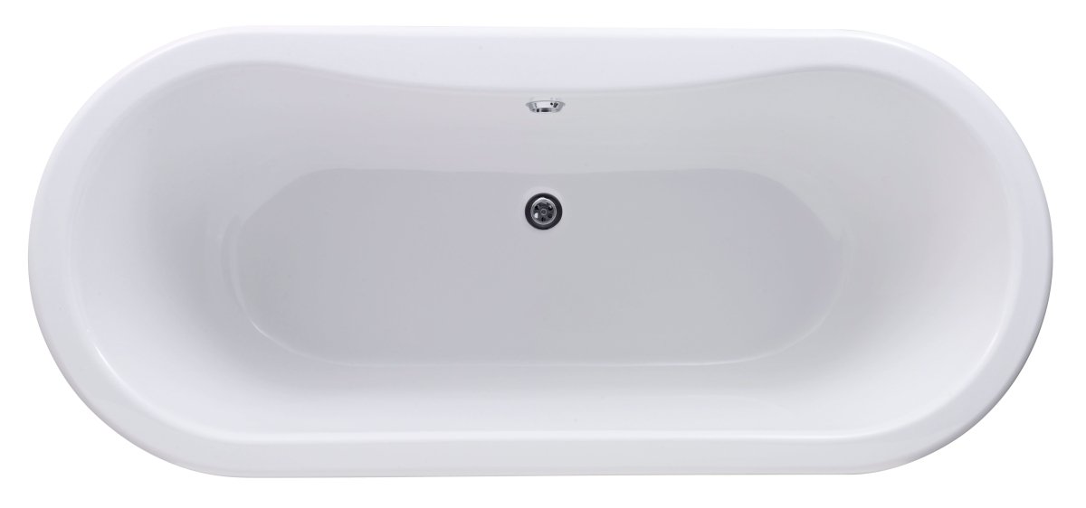 Old London Kingsbury Freestanding Bath Tub with Corbel Leg Set, Durable Double Ended Traditional Bathroom Style in White, 1700mm