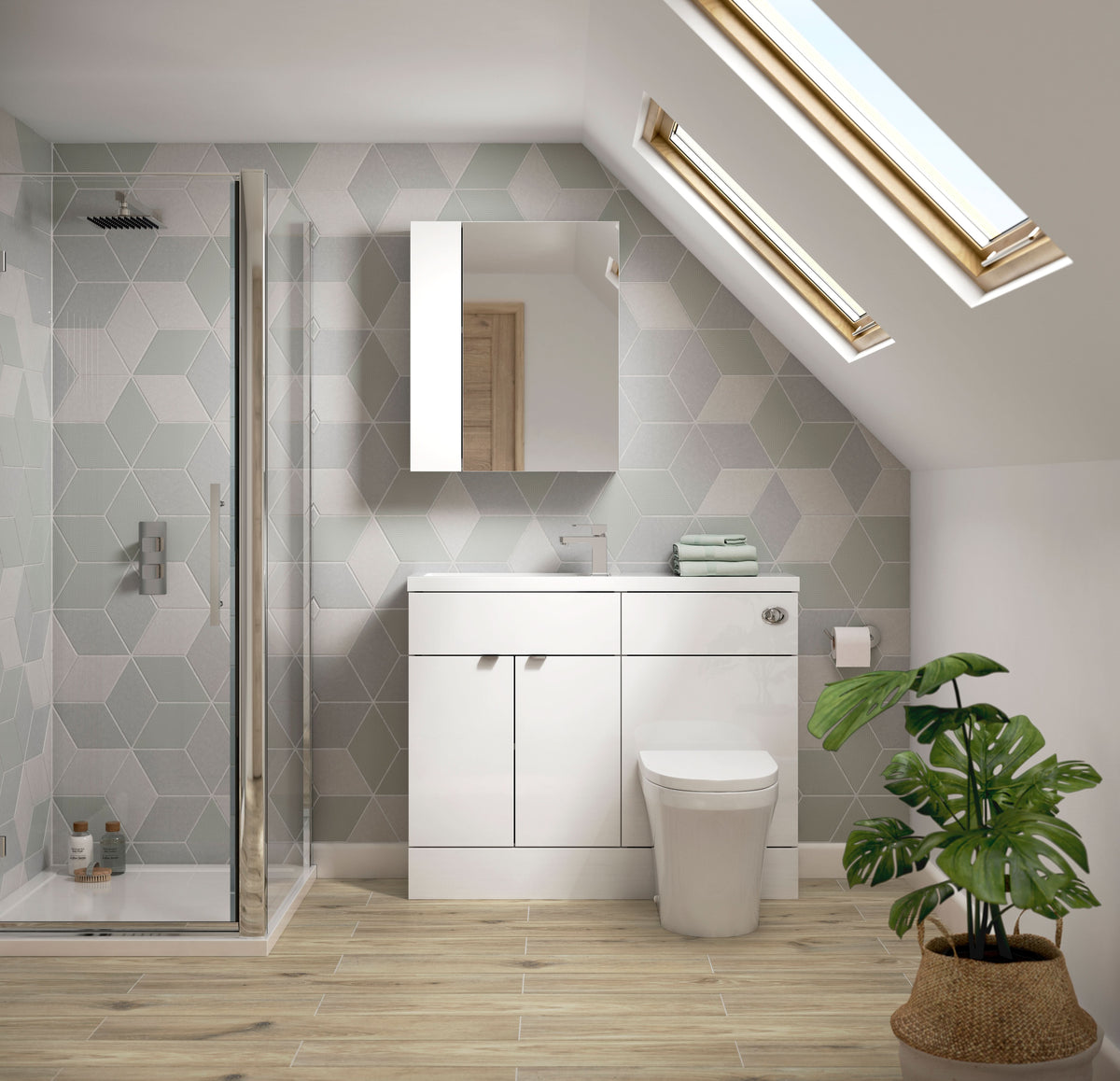 Hudson Reed Fusion Fitted Decorative End Panel, Bathroom Vanity Unit Side Panel for Modern Bathrooms in Gloss White, 890 x 370mm