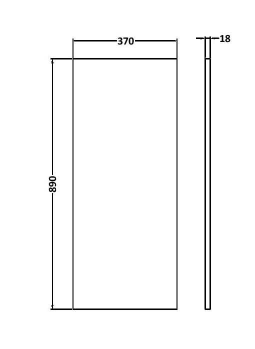 Hudson Reed Fusion Fitted Decorative End Panel, Bathroom Vanity Unit Side Panel for Modern Bathrooms in Gloss White, 890 x 370mm