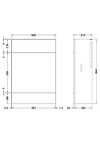 Hudson Reed Fusion Fitted Floor Standing WC Unit, Compact Back to Wall Bathroom WC Unit for Small Bathrooms in Charcoal Black, 600mm