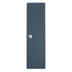 Hudson Reed Sarenna Wall Hung Tall Unit with Soft-Close Door, Modern Curved Design Bathroom Storage Cabinet in Mineral Blue, 350mm