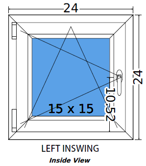 24"x24" Single Sash European uPVC Tilt and Turn Window
