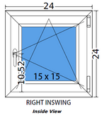 24"x24" Single Sash European uPVC Tilt and Turn Window