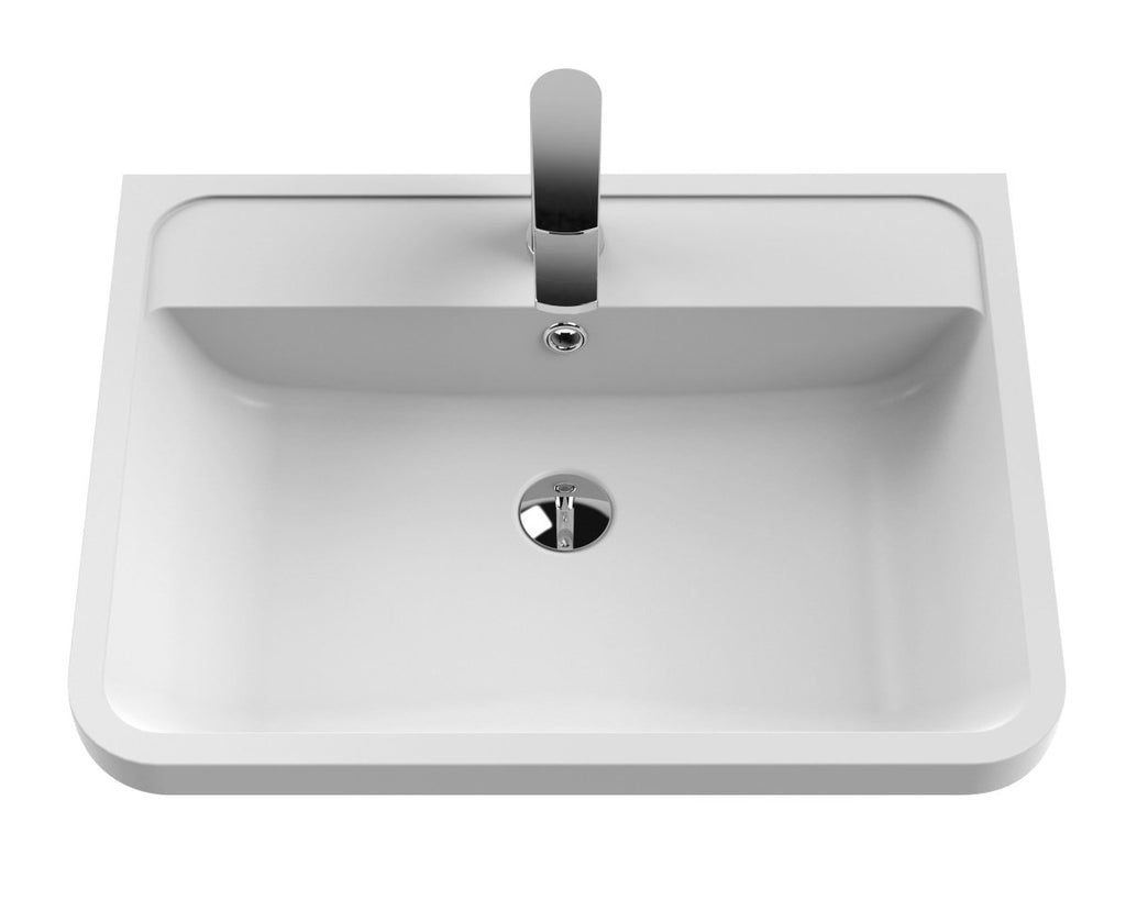 Hudson Reed Solar Floor Standing 2 Door Vanity Unit with Polymarble Basin, Durable Modern Vanity Unit in Cool Grey, 800mm