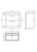 Hudson Reed Solar Floor Standing 2 Door Vanity Unit with Ceramic Basin, Durable Modern Vanity Unit in Cool Grey, 800mm
