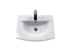 Hudson Reed Urban Floor Standing 2 Door 1 Drawer Vanity Unit with Curved Basin, Durable Modern Vanity Unit in Satin White, 500mm