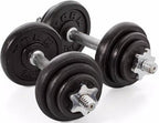York 20kg Black Cast Iron Dumbell Set in a case