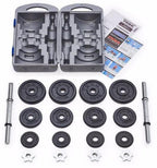 York 20kg Black Cast Iron Dumbell Set in a case