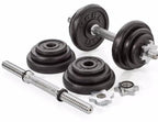 York 20kg Black Cast Iron Dumbell Set in a case