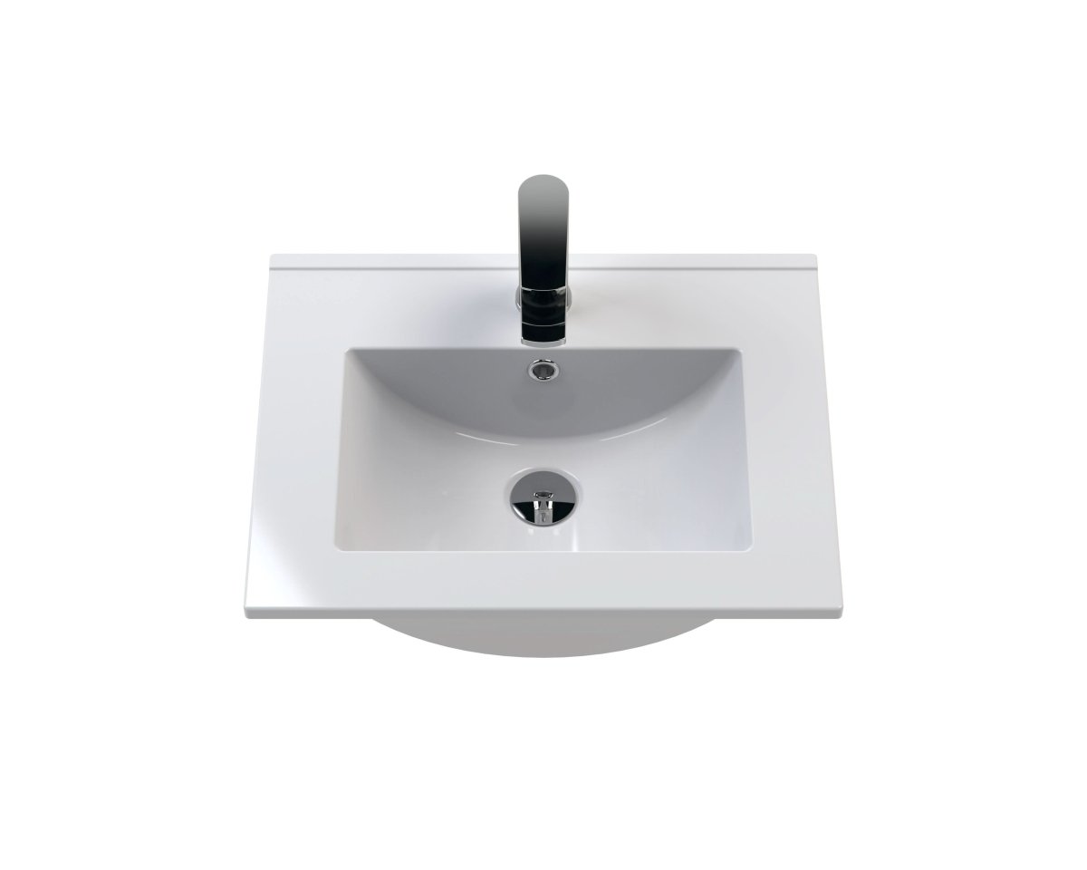 Hudson Reed Urban Floor Standing 2 Soft Close Door Vanity Unit with Minimalist Basin, Modern Vanity Unit in Satin Grey, 800mm