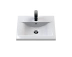 Hudson Reed Urban Floor Standing 2 Soft Close Door Vanity Unit with Mid-Edge Basin, Modern Vanity Unit in Satin Blue, 500mm
