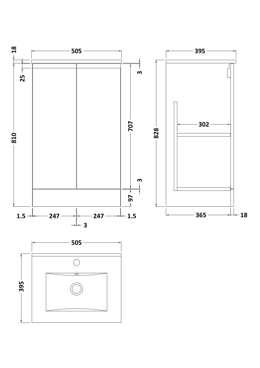 Hudson Reed Urban Floor Standing 2 Soft Close Door Vanity Unit with Minimalist Basin, Modern Vanity Unit in Satin Green, 800mm