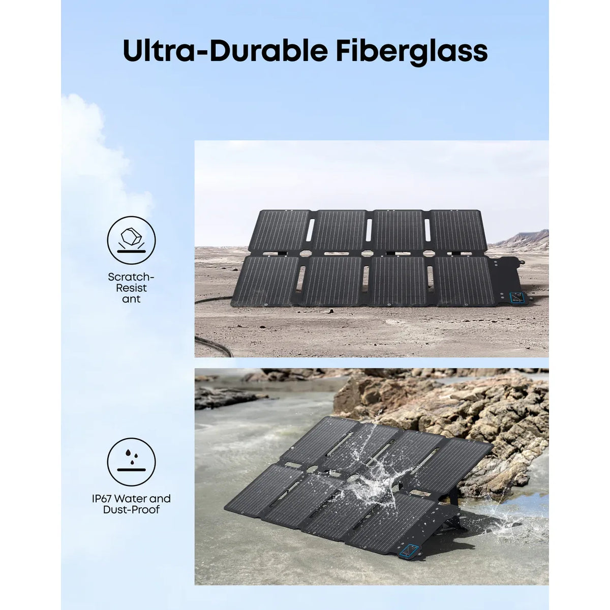 Anker SOLIX PS100X 100W Portable Solar Panel, IP67 Waterproof Ultra-Compact Foldable Solar Charger for Camping & Off-Grid Power