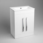 iBathUK Arvon Shower Bath Suite, Straight Bathtub with Glass Screen, Gloss Vanity Basin Unit & Close Coupled Toilet Set, Combined Toilet and Sink Unit