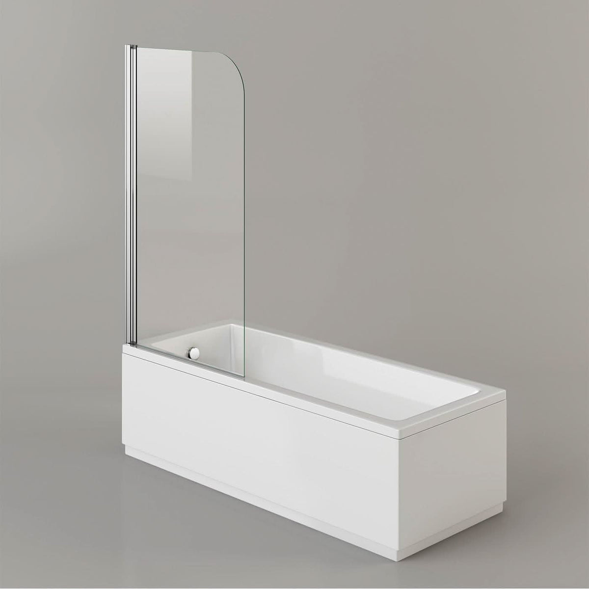 iBathUK Arvon Shower Bath Suite, Straight Bathtub with Glass Screen, Gloss Vanity Basin Unit & Close Coupled Toilet Set, Combined Toilet and Sink Unit