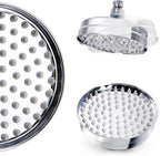 iBathUK Zeno Traditional Fixed Rainfall Shower Head Round Stainless Steel Swivel Joint, Modern Bathroom Accessories, 6 Inch