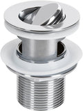 iBathUK Zuri Round Flip Top Slotted Bathroom Sink Waste with Luxury Click Clack Plug, Bathroom Basin Waste, Chrome