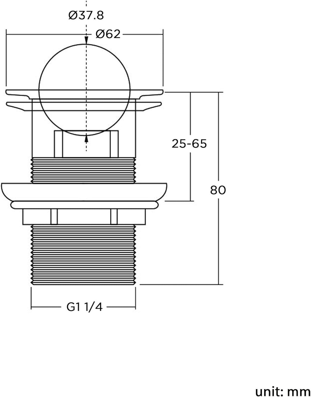 iBathUK Zuri Round Flip Top Slotted Bathroom Sink Waste with Luxury Click Clack Plug, Bathroom Basin Waste, Chrome