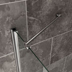 iBathUK Strux Left Hand L-Shaped Shower Bath, Modern Acrylic Bath with Toughened Glass Screen Included, Modern P Shaped Bath with Screen, 1700 x 850mm