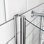 iBathUK Soffra Left Hand P-Shaped Shower Bath, Luxury Acrylic Bathtub with Glass Shower Screen & Matching Front Panel, P Shaped Bath with Screen, 1700mm