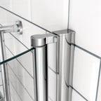 iBathUK Solna P-Shaped Shower Bath Set, Modern Acrylic Bathtub with 6mm Glass Screen, P Shaped Bathtub Panel, Chrome Rail & Matching Front Panel