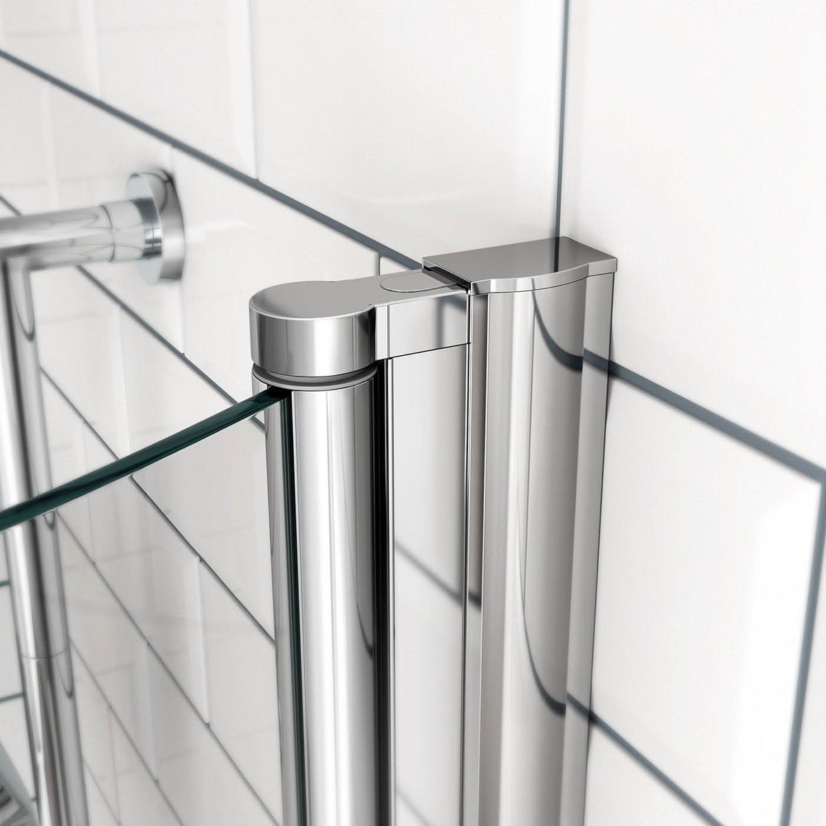 iBathUK Solna P-Shaped Shower Bath Set, Modern Acrylic Bathtub with 6mm Glass Screen, P Shaped Bathtub Panel, Chrome Rail & Matching Front Panel