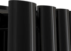iBathUK Strata Vertical Column Radiator, Black Oval Double Panel Designer Radiator for Modern Heating, 1800 x 240 mm