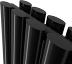 iBathUK Strata Vertical Column Radiator, Black Oval Double Panel Designer Radiator for Modern Heating, 1800 x 240 mm