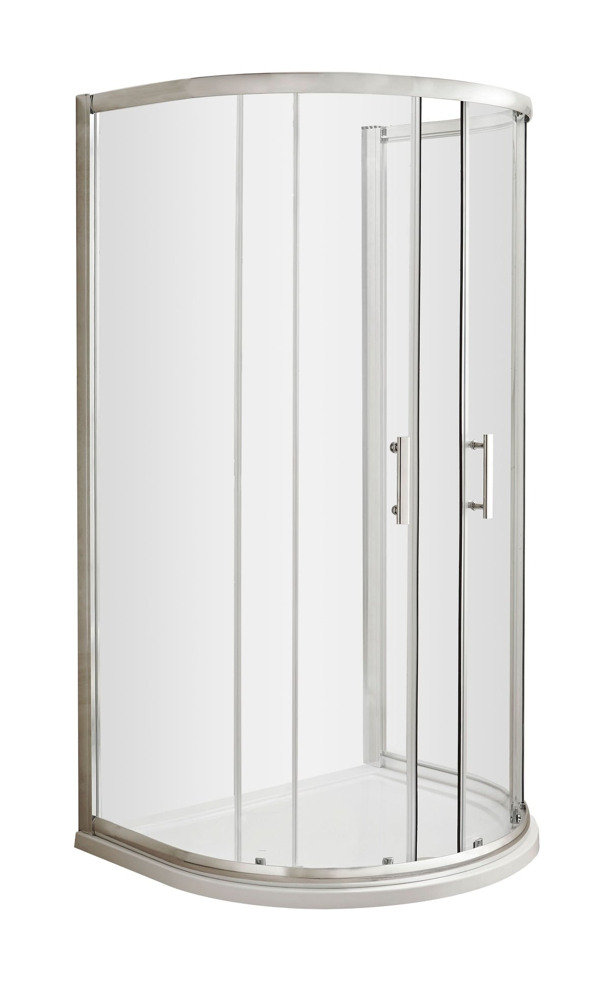 Hudson Reed Glass Part for D Shaped Enclosure, Toughened Safety Glass, Bathroom Enclosure Shower Accessories, Chrome, 6mm