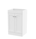 Hudson Reed Classique Components Floor Standing 2-Door Vanity Unit, Stylish Single Vanity Unit with Soft Close Doors, Satin White, 500mm