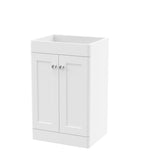 Hudson Reed Classique Components Floor Standing 2-Door Vanity Unit, Stylish Single Vanity Unit with Soft Close Doors, Satin White, 500mm