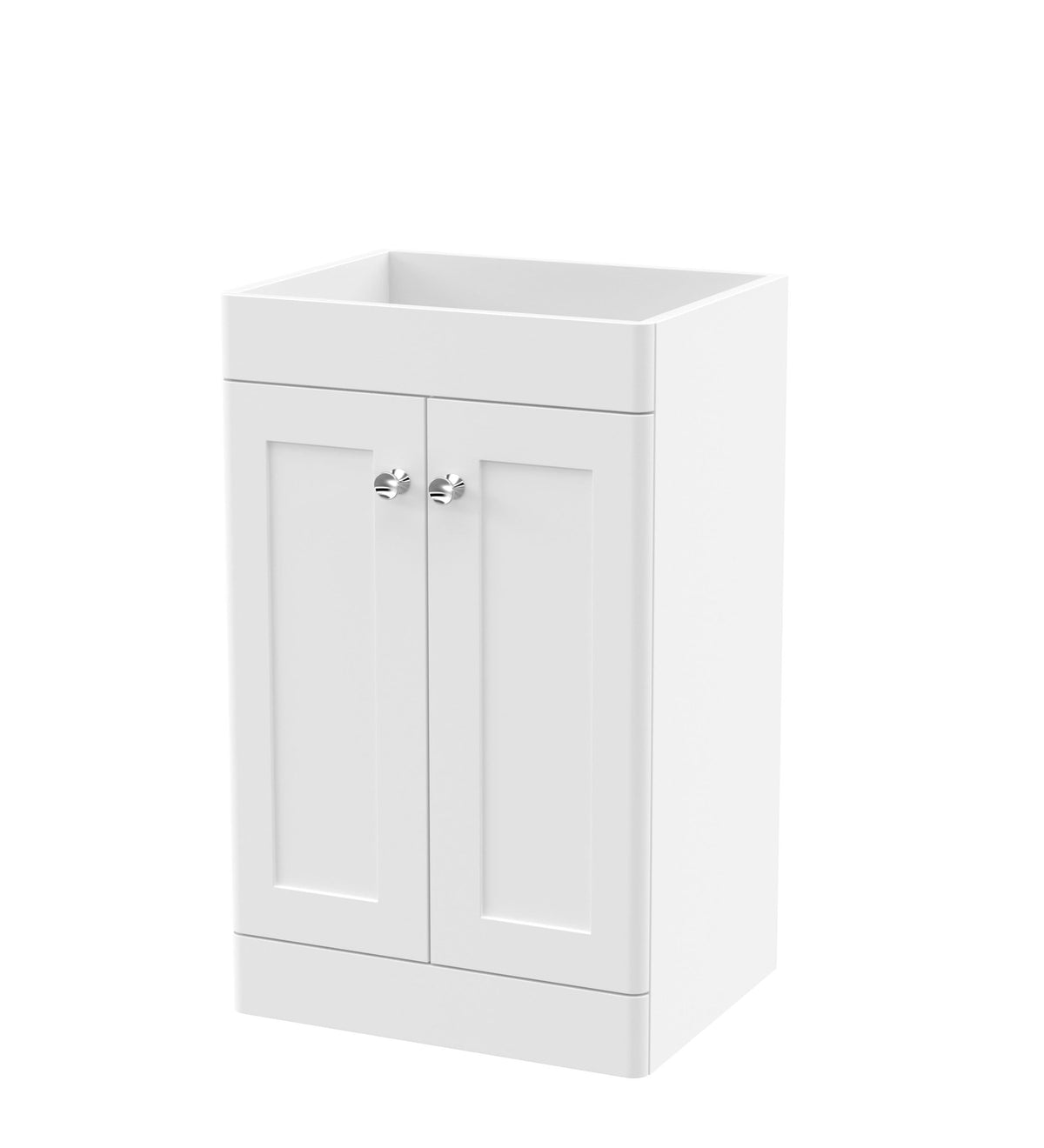 Hudson Reed Classique Components Floor Standing 2-Door Vanity Unit, Stylish Single Vanity Unit with Soft Close Doors, Satin White, 500mm