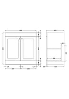 Hudson Reed Classique Components Floor Standing 2-Door Vanity Unit, Stylish Single Vanity Unit with Soft Close Doors, Satin White, 800mm