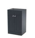 Hudson Reed Classique Components Floor Standing 2-Door Vanity Unit, Stylish Single Vanity Unit with Soft Close Doors, Soft Black, 500mm