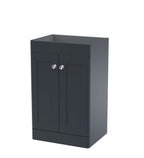 Hudson Reed Classique Components Floor Standing 2-Door Vanity Unit, Stylish Single Vanity Unit with Soft Close Doors, Soft Black, 500mm