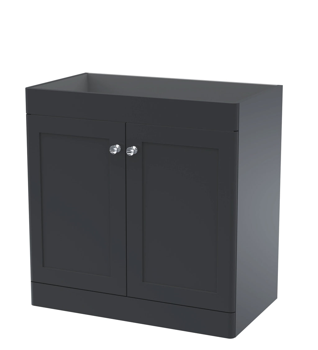 Hudson Reed Classique Components Floor Standing 2-Door Vanity Unit, Stylish Single Vanity Unit with Soft Close Doors, Soft Black, 800mm