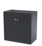 Hudson Reed Classique Components Floor Standing 2-Door Vanity Unit, Stylish Single Vanity Unit with Soft Close Doors, Soft Black, 800mm