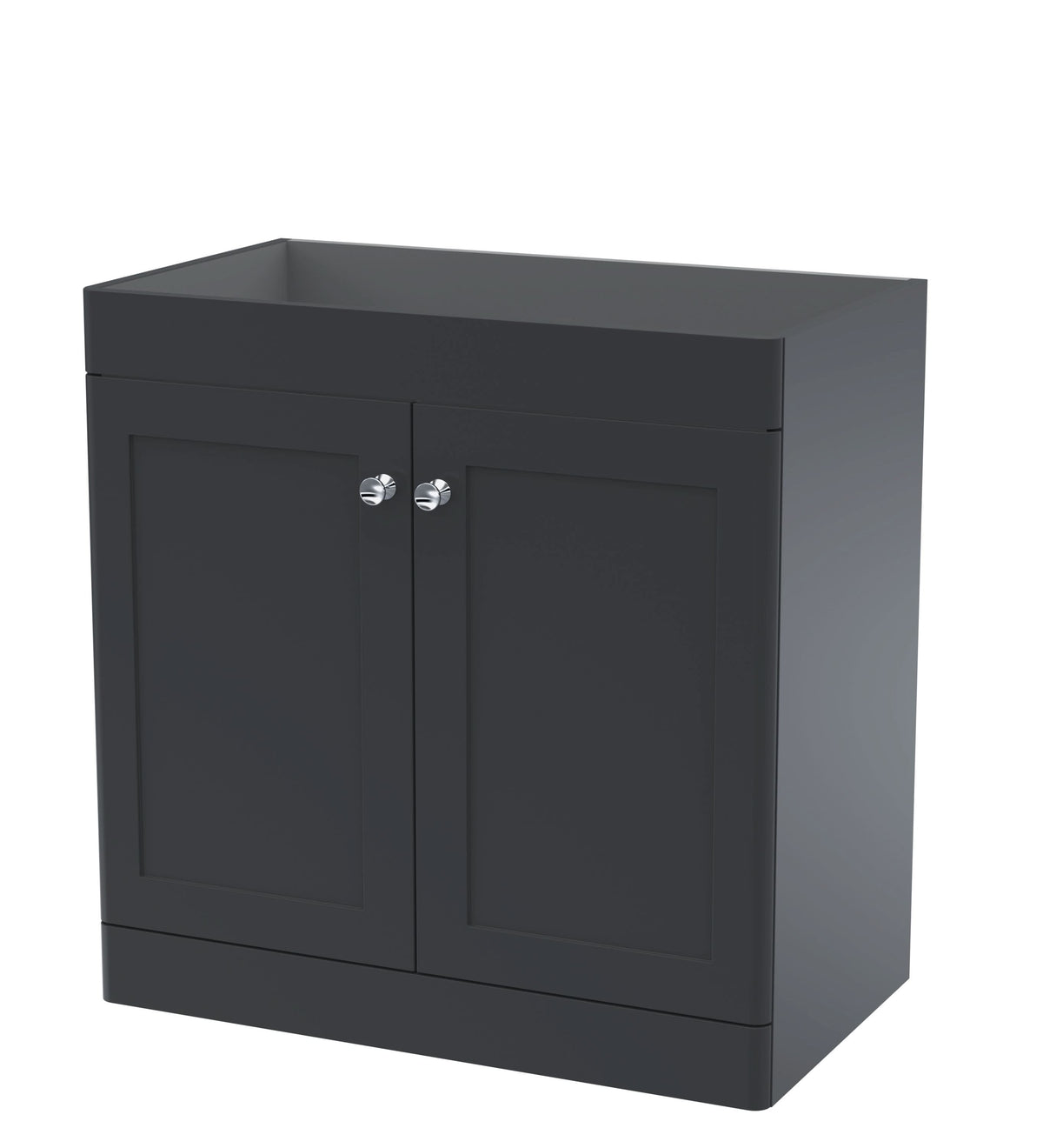 Hudson Reed Classique Components Floor Standing 2-Door Vanity Unit, Stylish Single Vanity Unit with Soft Close Doors, Soft Black, 800mm