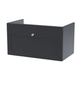 Hudson Reed Classique Components Wall Hung 1-Drawer Vanity Unit, Stylish Single Vanity Unit with Soft Close Drawer, Soft Black, 800mm