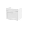 Hudson Reed Classique Components Wall Hung 1-Drawer Vanity Unit, Stylish Single Vanity Unit with Soft Close Drawer, Satin White, 500mm