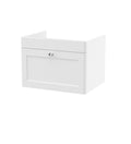 Hudson Reed Classique Components Wall Hung 1-Drawer Vanity Unit, Stylish Single Vanity Unit with Soft Close Drawer, Satin White, 600mm