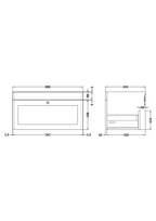 Hudson Reed Classique Components Wall Hung 1-Drawer Vanity Unit, TStylish Single Vanity Unit with Soft Close Drawer, Satin White, 800mm